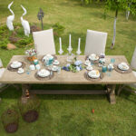 Organizzare cene numerose all'aperto tavoli allungabili e sedute coordinate